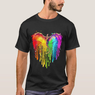 LGBT Dragon Rainbow Herz LGBT Pride Rainbow Drago T-Shirt
