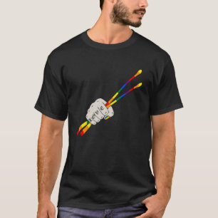 LGBT Drumsticks Gay Liebe Drums Drumset Drumming D T-Shirt