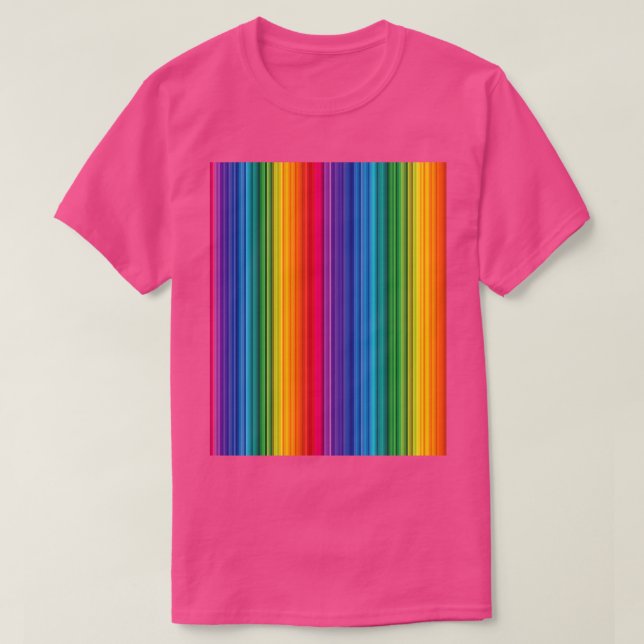 LGBT dünne, moderne Regenbogenflagge senkrechte Li T-Shirt (Design vorne)