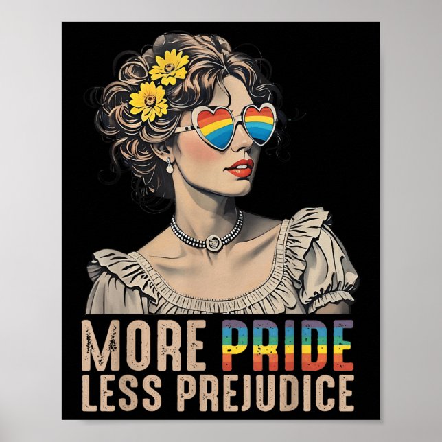 Lgbt Equal Rights More Pride Less Prejudice Rainbo Poster (Vorne)