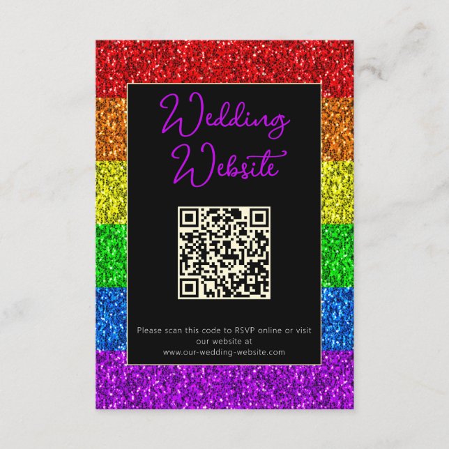 LGBT-Fahne Regenbogen-Glitzern Begleitkarte (Vorderseite)