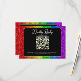 LGBT-Fahne Regenbogen-Glitzern RSVP Karte