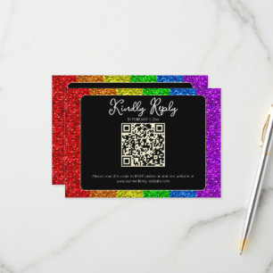 LGBT-Fahne Regenbogen-Glitzern RSVP Karte