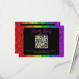 LGBT-Fahne Regenbogen-Glitzern RSVP Karte