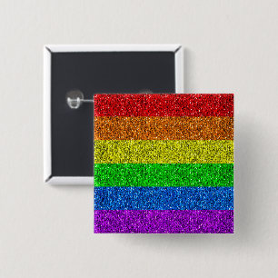 LGBT-Fahne strahlende Regenbogen-Glitzer-Imitate f Button