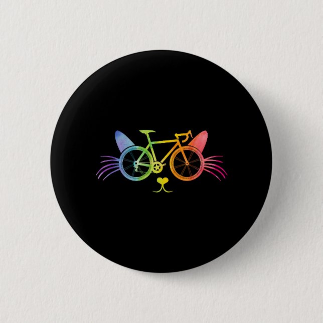 LGBT Fahrrad Katze Button (Vorderseite)
