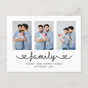 LGBT Familienfoto-Vorlage mit personalisiertem Tex Feiertagspostkarte
