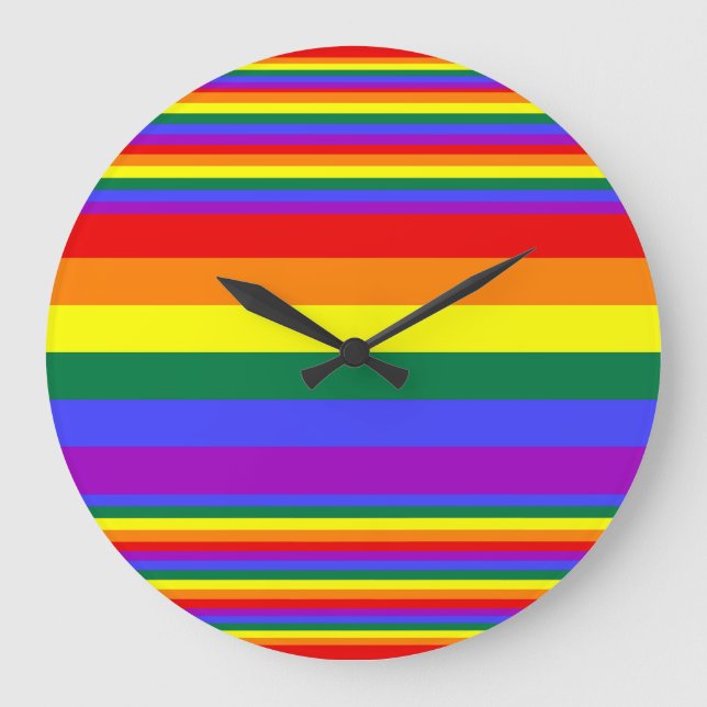 LGBT-Farben Große Wanduhr (Vorderseite)