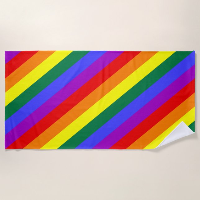 LGBT-Farben intensiv Strandtuch (Vorderseite)
