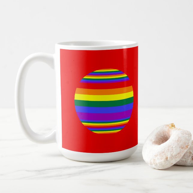 LGBT-Farben Kaffeetasse (Mit Donut)