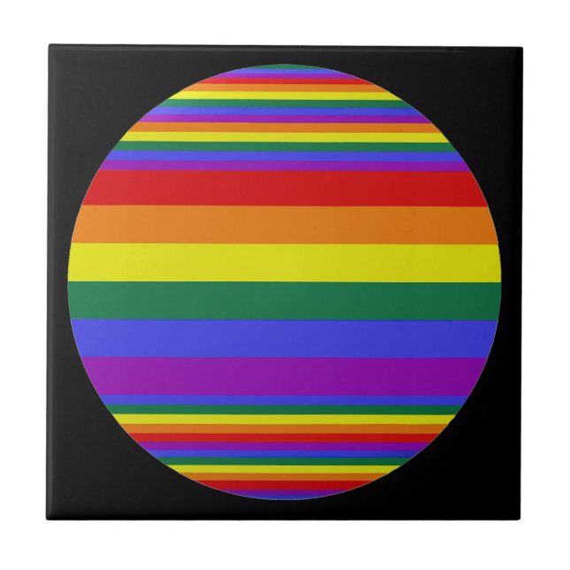 LGBT-Farben schwarz Fliese (Vorderseite)