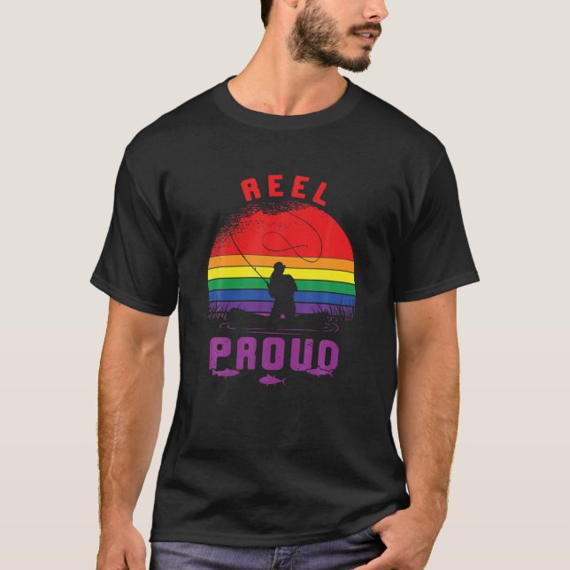 LGBT Fishing Reel Proud Gay Lesbian Angler Prix R T-Shirt (Vorderseite)
