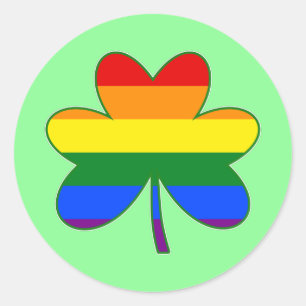 LGBT Flag Color Kleeblatt Classic Round Sticker