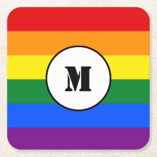 LGBT-Flag Drawstring Backpack Rechteckiger Pappuntersetzer