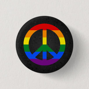 LGBT-Flag-Friedensstift schwarz Button