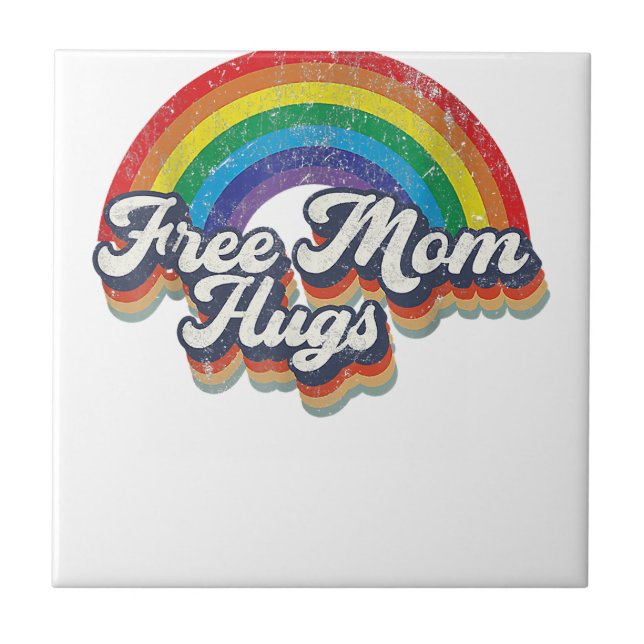 LGBT-Flag LGBT-Flag LGBT-Preis für gratis Mama Hug Fliese (Vorderseite)