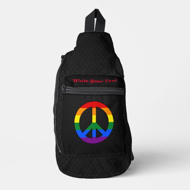 LGBT flag peace sign  Crossbody Bag (Vorderseite)