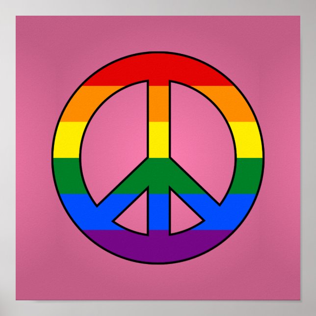 LGBT flag peace sign poster (Vorne)