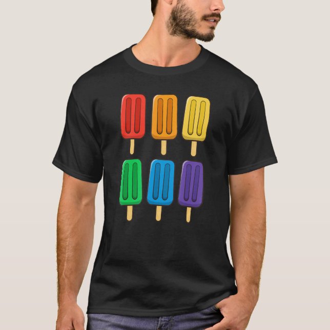 LGbt Flag Popsicles 4 th July Gay Subtle Pride T-Shirt (Vorderseite)