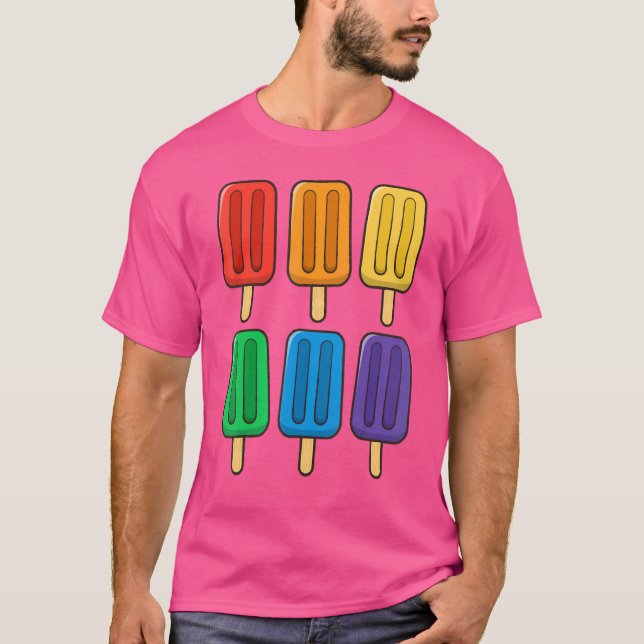 LGbt Flag Popsights 4. Juli Popsicles Usa Flag in T-Shirt (Vorderseite)