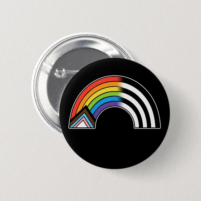 LGBT-Flag-Progress-Flag-Flag nur gerade Button (Vorne & Hinten)