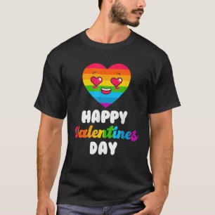 LGBT Flag Regenbogen Prix Happy Valentines Day T-Shirt