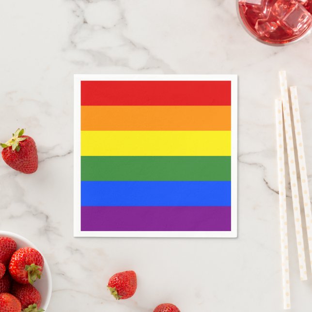 LGBT-Flag-Regenbogenstreifen Serviette (Beispiel)