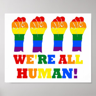 LGBT Flag Wir sind alle der menschliche Stolz Mona Poster