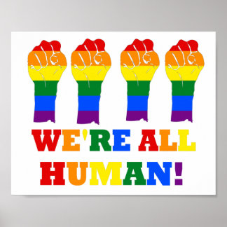 LGBT Flag Wir sind alle der menschliche Stolz Mona Poster