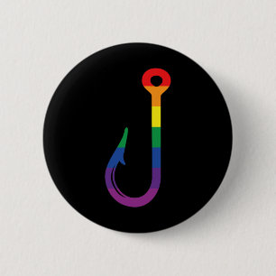 Lgbt-Flagge Angelhaken Schwuler Angler Queer Pride Button