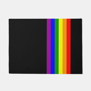 LGBT Flagge auf Schwarzem Fußmatte