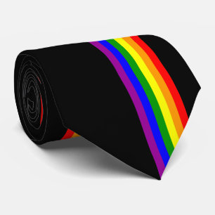 LGBT Flagge auf Schwarzem Krawatte