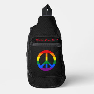 LGBT-Flagge Friedenszeichen  Crossbody Bag