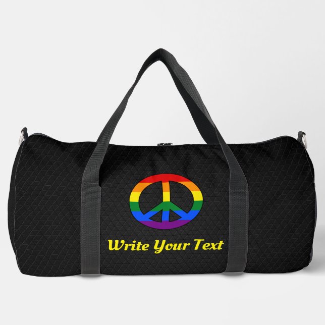 LGBT-Flagge Friedenszeichen  Duffle Bag (Vorderseite)