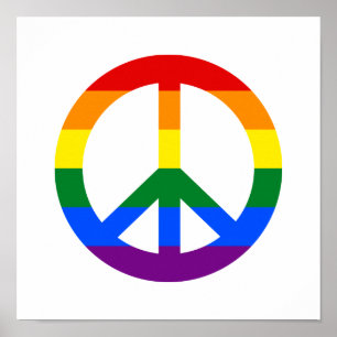 LGBT-Flagge Friedenszeichen Poster