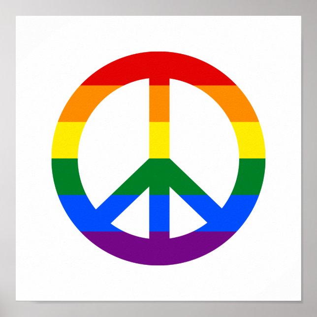 LGBT-Flagge Friedenszeichen Poster (Vorne)