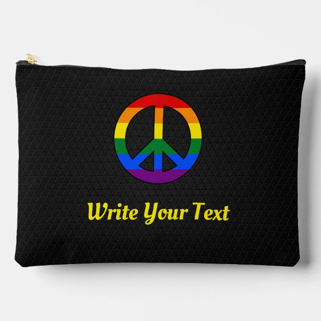 LGBT-Flagge Friedenszeichen  Zubehörtasche (Vorderseite)