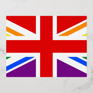 LGBT-Flagge Großbritannien Folien Feiertagspostkarte