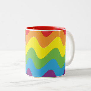 LGBT-Flagge in Wellen Zweifarbige Tasse