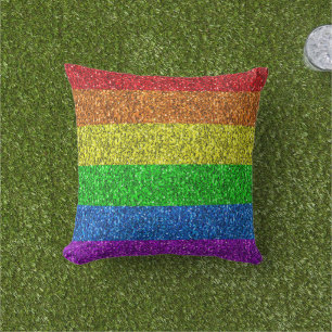 LGBT-Flagge lebendiges Regenbogen-Glitter falscher Kissen