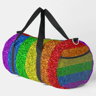 LGBT-Flagge lebhafte Glitzern für Regenbogen-Glitz Duffle Bag