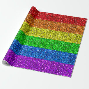 LGBT-Flagge lebhafte Glitzern für Regenbogen-Glitz Geschenkpapier