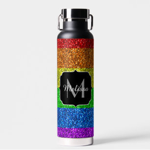 LGBT-Flagge lebhafter Regenbogen-Glitzer Funkeln M Trinkflasche