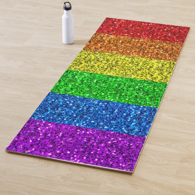 LGBT-Flagge lebhafter Regenbogen-Glitzer Funkelsto Yogamatte (Beispiel)