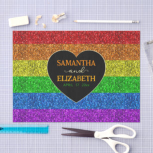 LGBT-Flagge Regenbogenherz Glitzern Homosexuelle H Seidenpapier