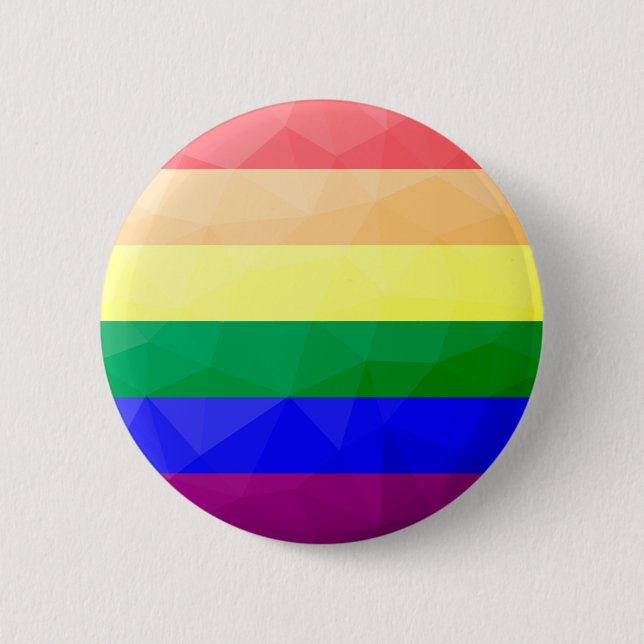 LGBT-Flagge Regenbogenlinien geometrisches Maschen Button (Vorderseite)