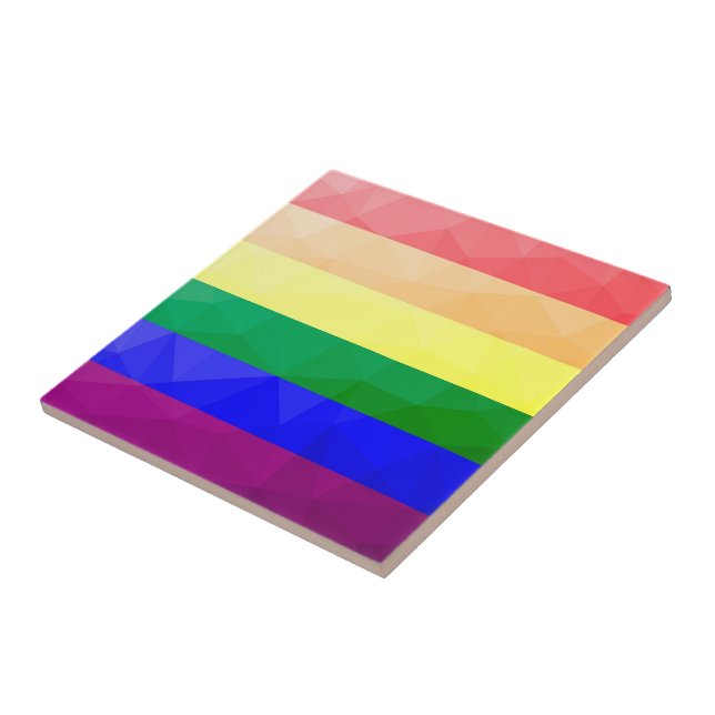 LGBT-Flagge Regenbogenlinien geometrisches Maschen Fliese (Seite)