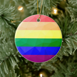 LGBT-Flagge Regenbogenlinien geometrisches Maschen Keramik Ornament
