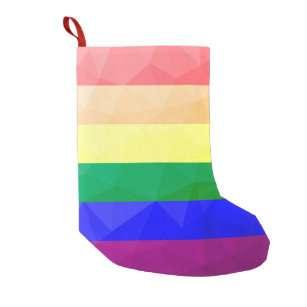 LGBT-Flagge Regenbogenlinien geometrisches Maschen Kleiner Weihnachtsstrumpf