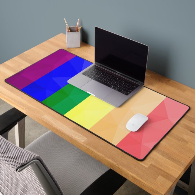 LGBT-Flagge Regenbogenlinien geometrisches Maschen Schreibtischunterlage (Büro 2)